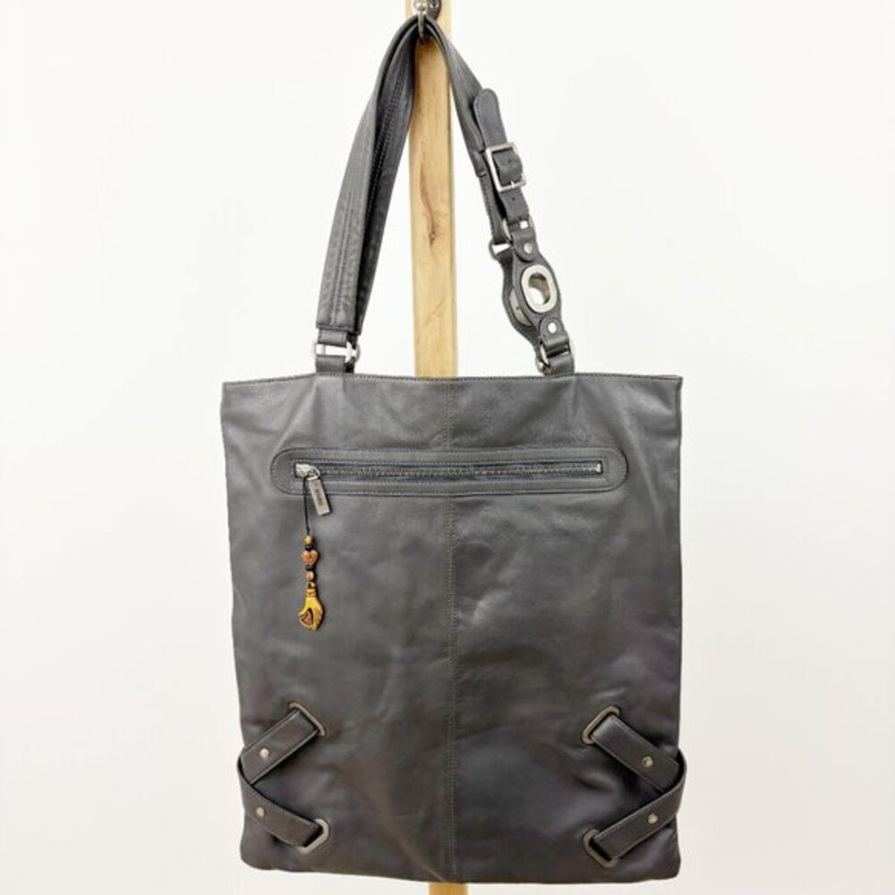 HOBO international Gray Leather Tote Shoulder Bag - Picture 2 of 14